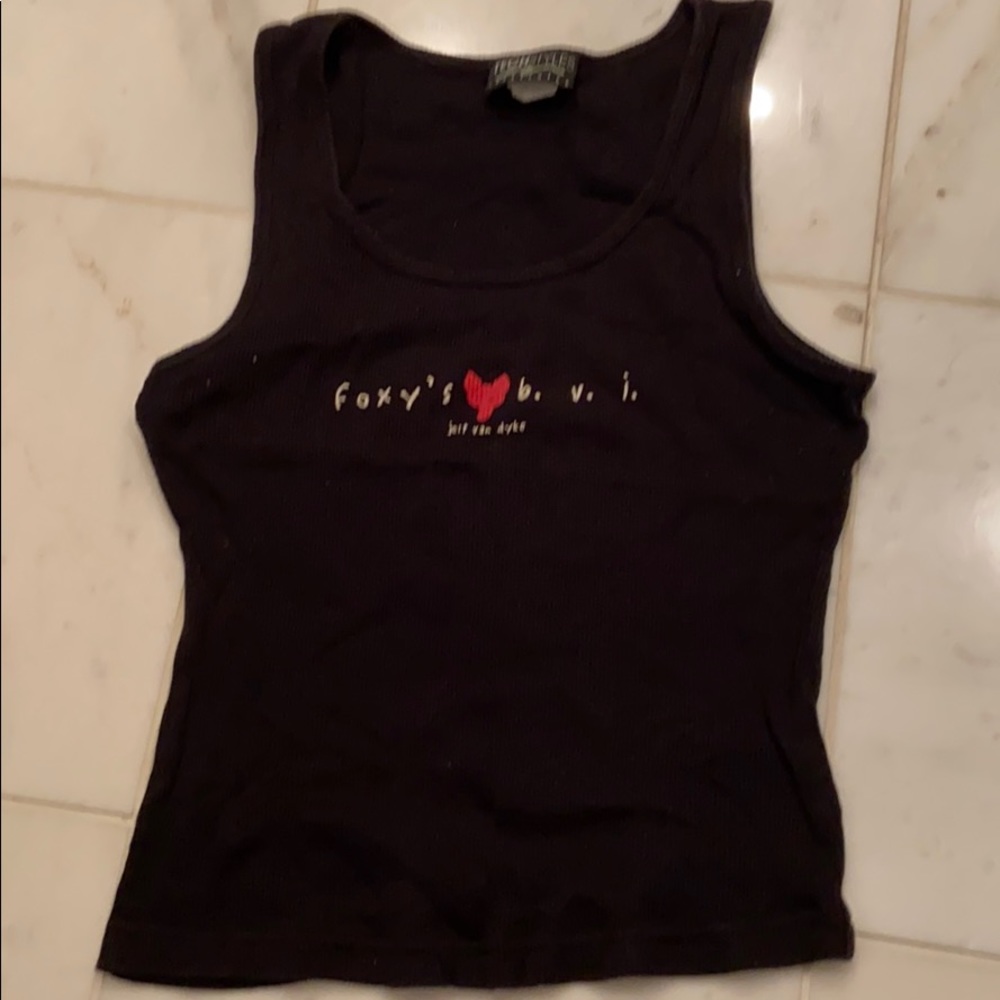 Foxy’s b.v. Jost Van Dyke black cotton tank top